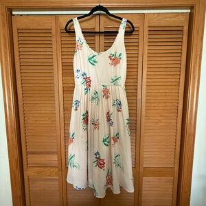 Nordstrom Cream Dress with Vibrant Floral Print